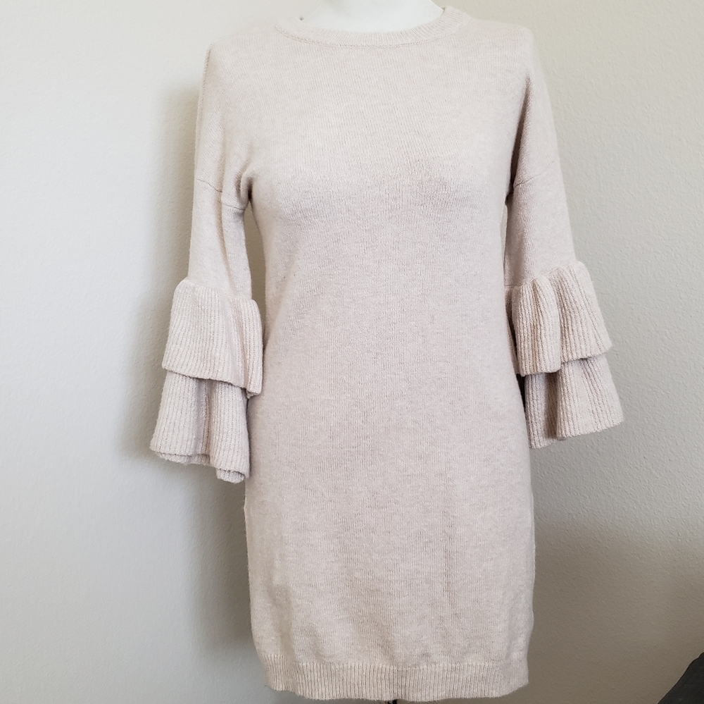 BB Dakota Ruffle Sleeve Sweater Dress